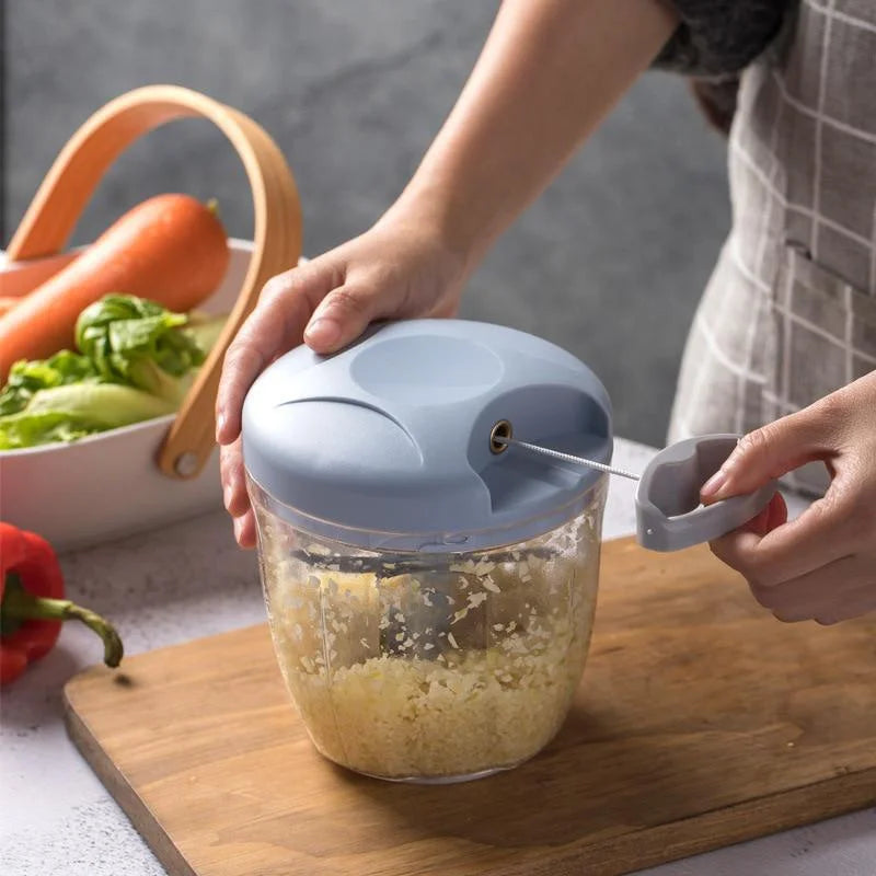 Picador Manual de Ajos y Verduras 500/900 ml – Cuerda Tirable para Cocina