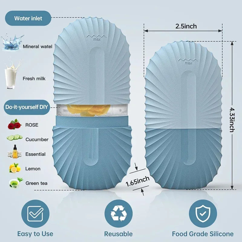Rodillo de Hielo Facial de Silicona – Masajeador Refrescante para Ojos y Rostro, Molde de Hielo Reutilizable