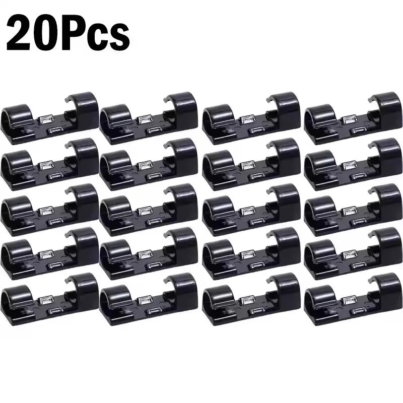 Clips Organizadores de Cables Autoadhesivos – Sujetacables para Escritorio, Oficina, Auto y Hogar