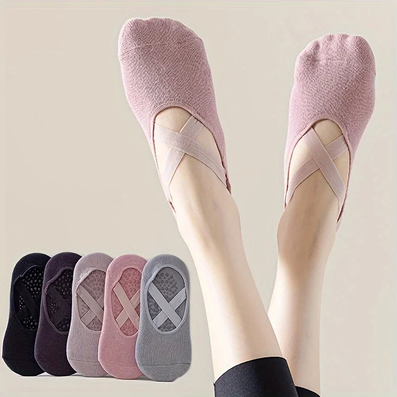 Calcetines de Yoga Antideslizantes para Mujer – Agarre de Silicona para Pilates, Ballet y Fitness
