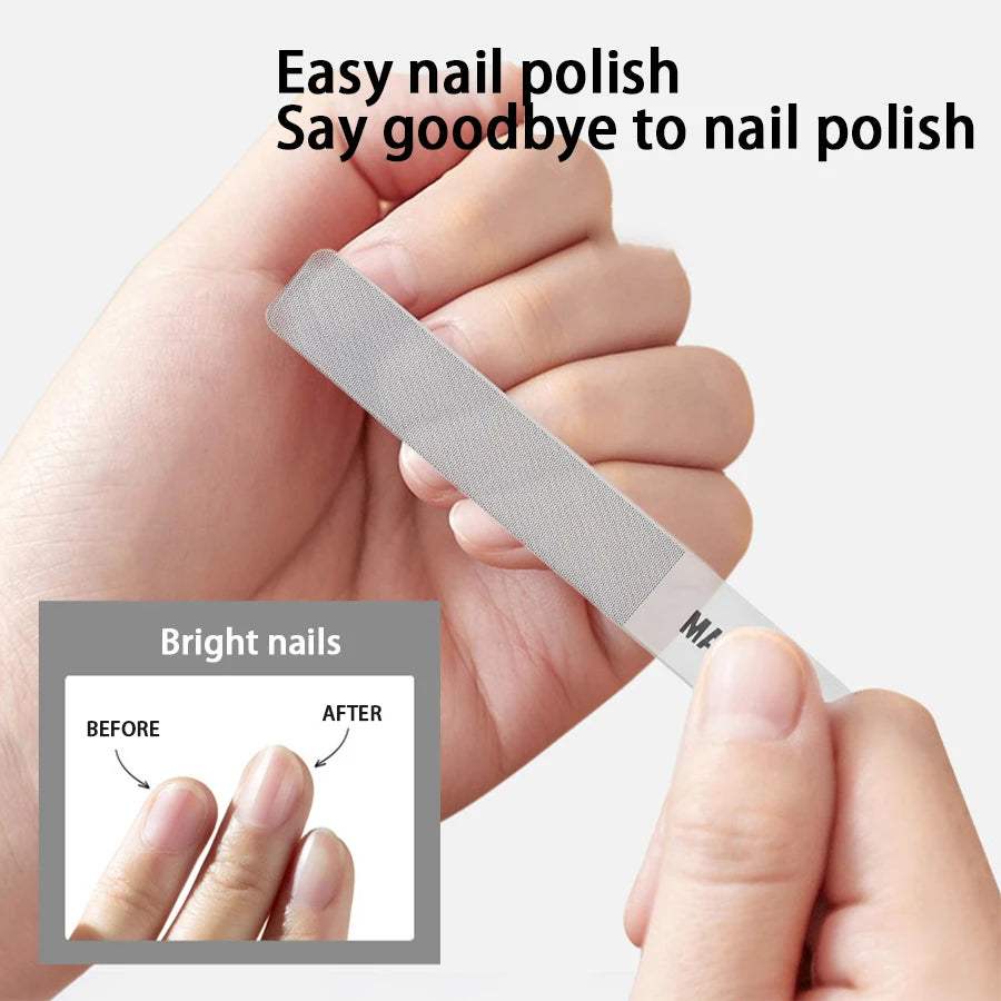 Lima de Uñas de Cristal Nano – Pulidor y Brillo para Manicura, Lavable y Reutilizable