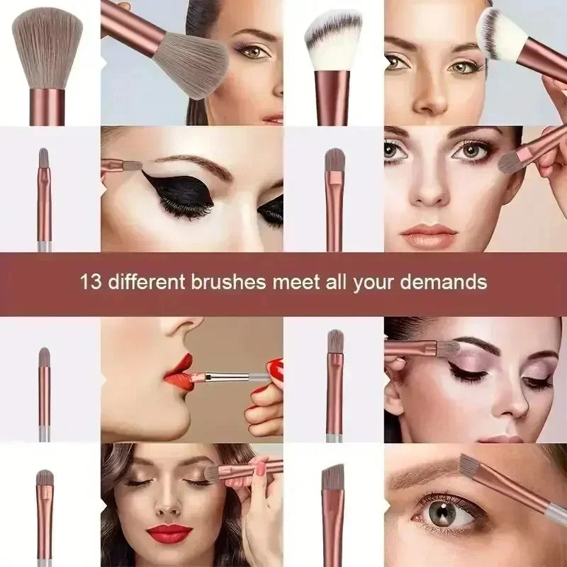 Set profesional de brochas de maquillaje (13 piezas)