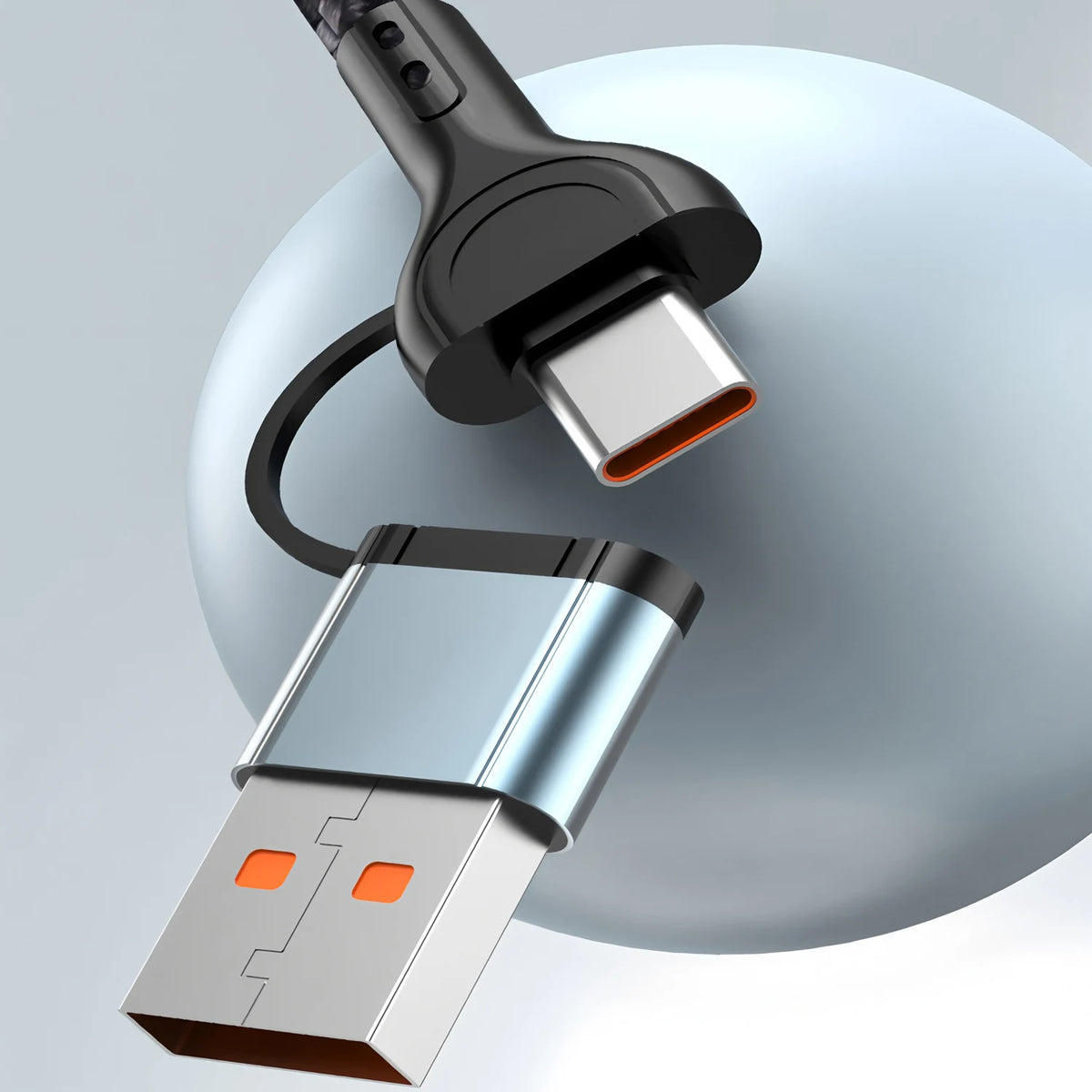 Cable de Carga USB 3 en 1 Trenzado de Nailon – Conectores Tipo C, Micro USB y Lightning para Teléfonos