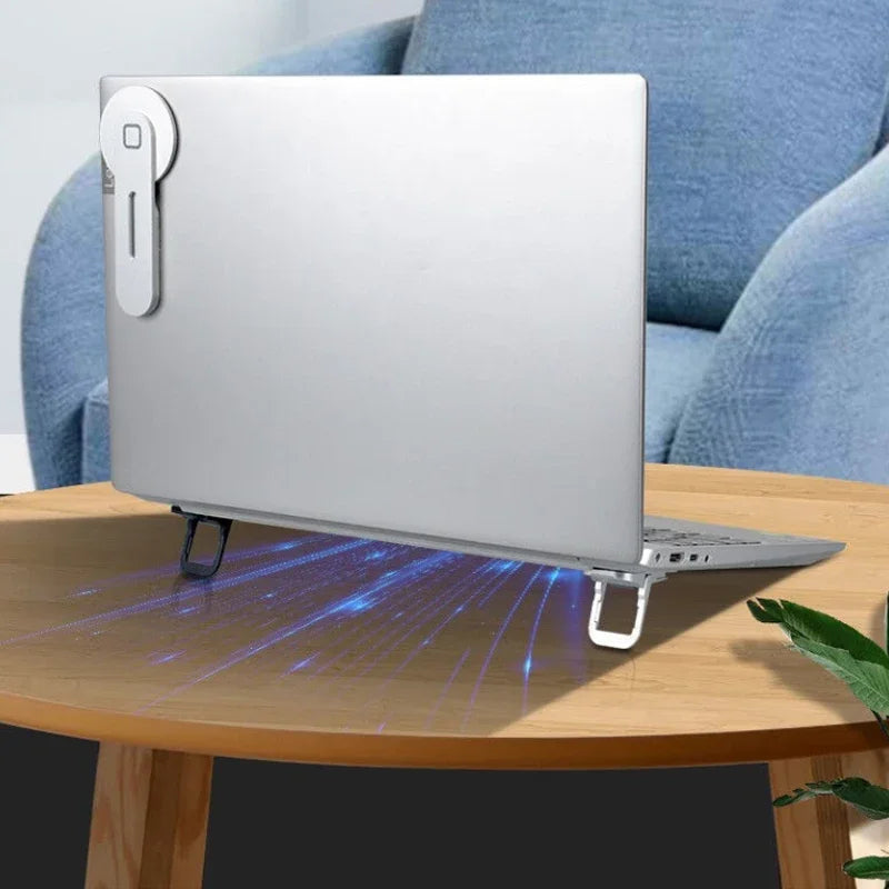 Mini Soporte Plegable para Laptop 2 Piezas – Elevador Adhesivo Invisible con 2 Ángulos Ajustables