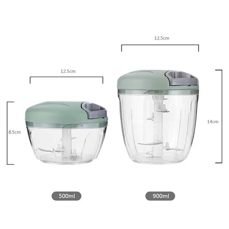 Picador Manual de Ajos y Verduras 500/900 ml – Cuerda Tirable para Cocina