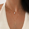 Collar Multicapa de Circonita – Cadena Dorada con Dije Brillante para Mujer