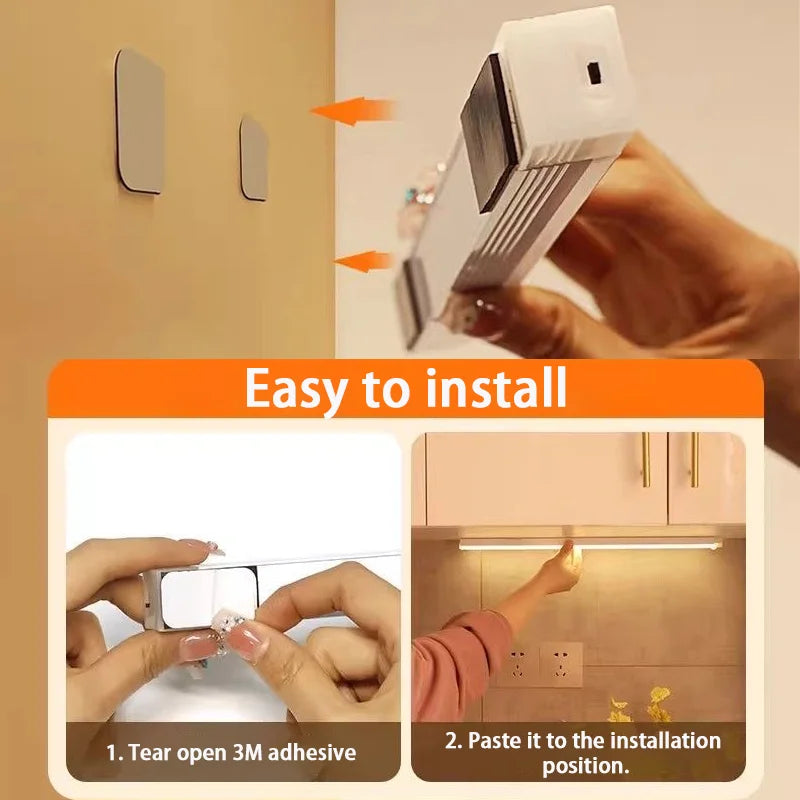 Luz LED con Sensor de Movimiento Recargable por USB – Lámpara Inalámbrica para Armario, Cocina y Escaleras