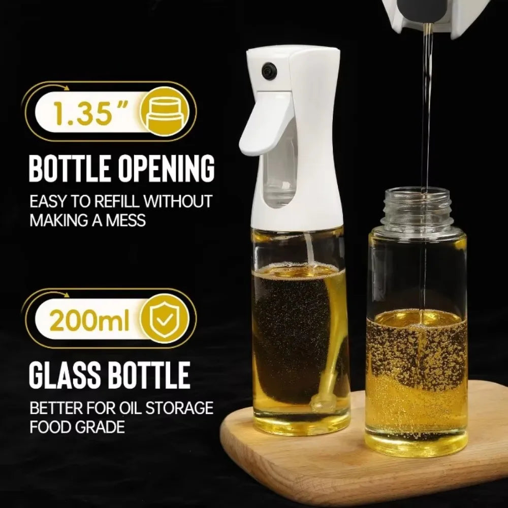 Pulverizador de aceite para cocina, botella spray reutilizable de 200/300/500 ml
