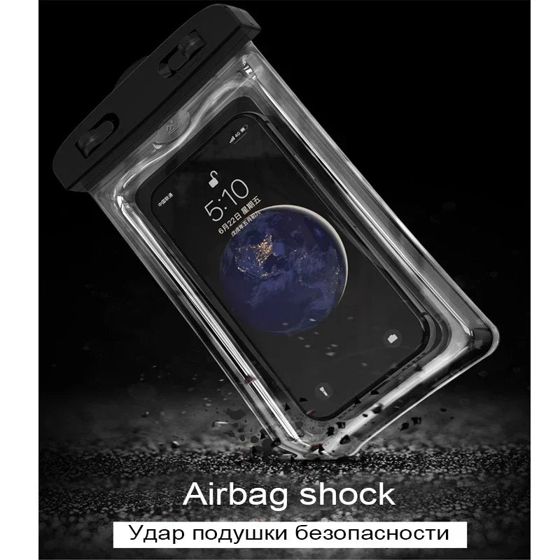 Funda Impermeable para Celular con Cordón – Bolsa Seca Transparente Táctil para Playa, Piscina y Natación