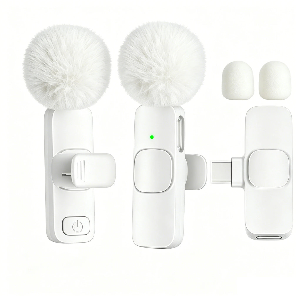 Micrófono Lavalier Inalámbrico con Puerto Tipo-C – Micrófono de Solapa para Smartphones, Tabletas y Computadoras