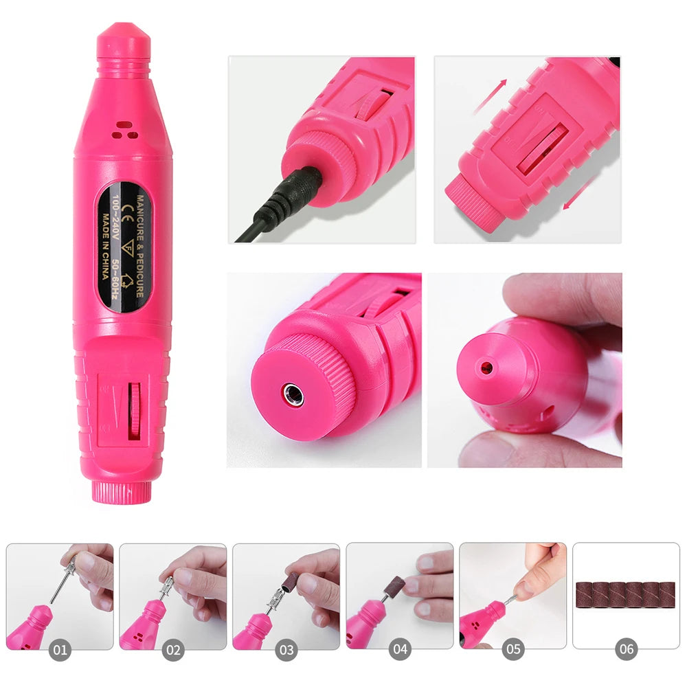 Set de Torno Eléctrico para Uñas – Kit Profesional de Manicura y Pedicura con Accesorios