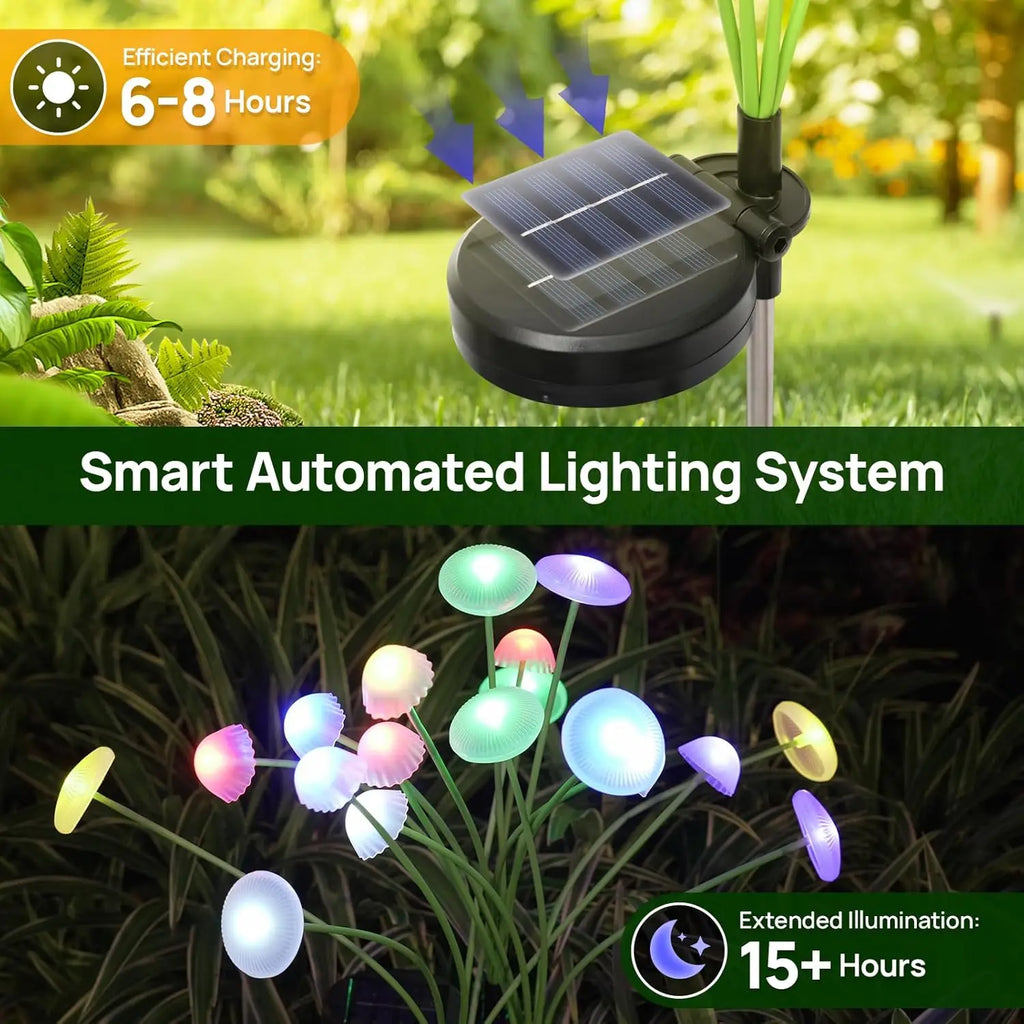 Luces Solares LED para Jardín con Forma de Seta – Lámparas Impermeables Decorativas para Patio y Senderos