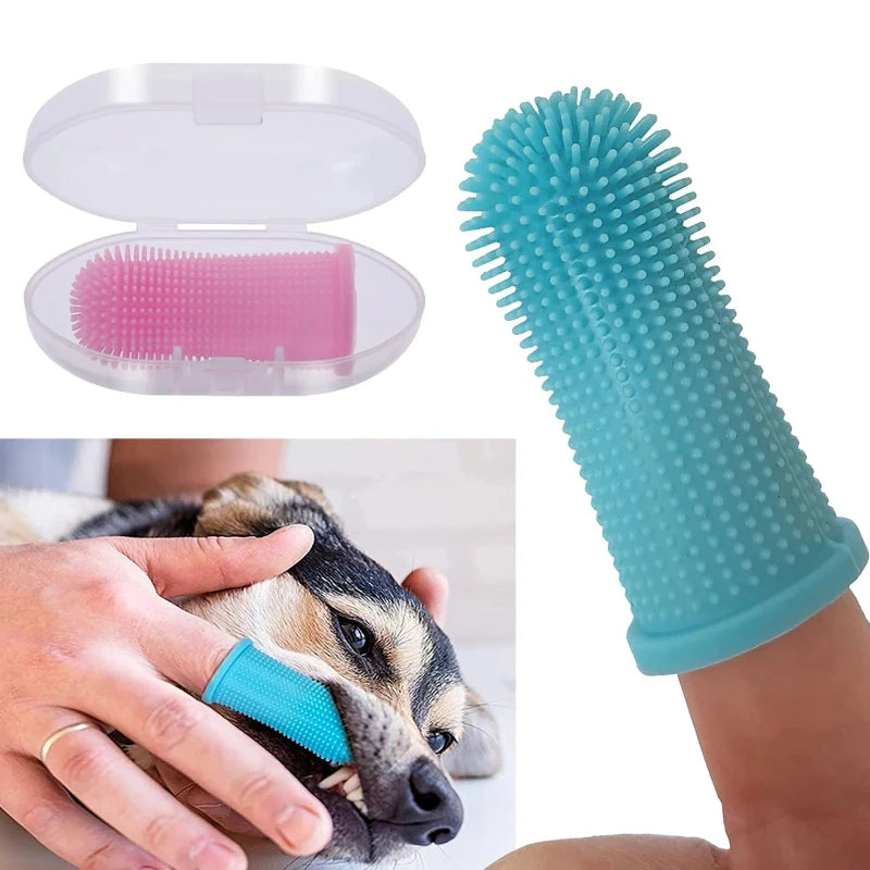 Cepillo de Dientes de Dedo para Mascotas – Cepillo de Silicona para Perros y Gatos