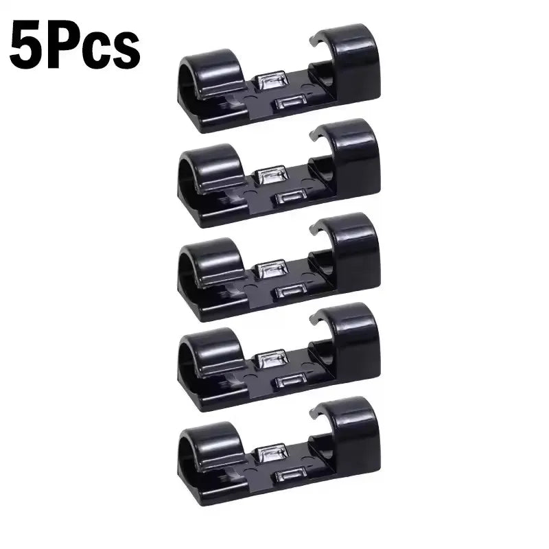 Clips Organizadores de Cables Autoadhesivos – Sujetacables para Escritorio, Oficina, Auto y Hogar