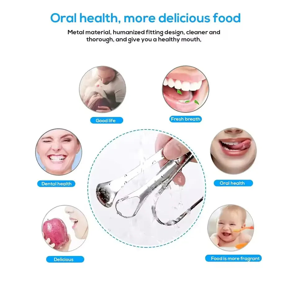 Raspador Limpiador de Lengua de Acero Inoxidable – Reutilizable y Portátil para Higiene Bucal Diaria