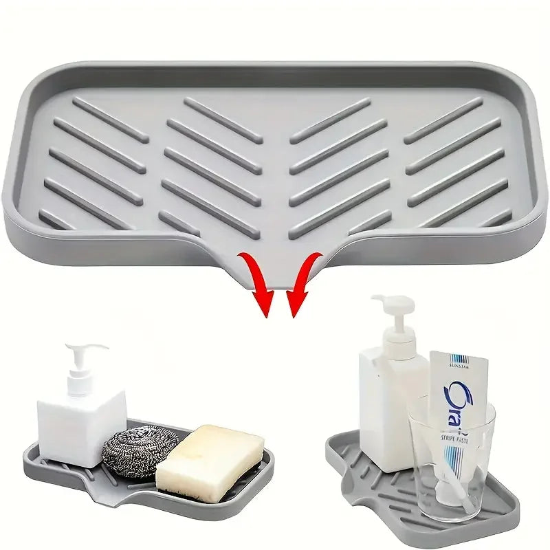 Tapete de Silicona para Grifo de Cocina – Bandeja Antisalpicaduras y Escurridor para Fregadero