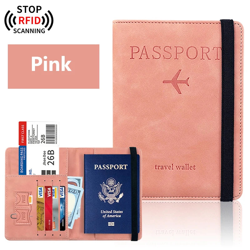 Portapasaportes de viaje con tarjetero