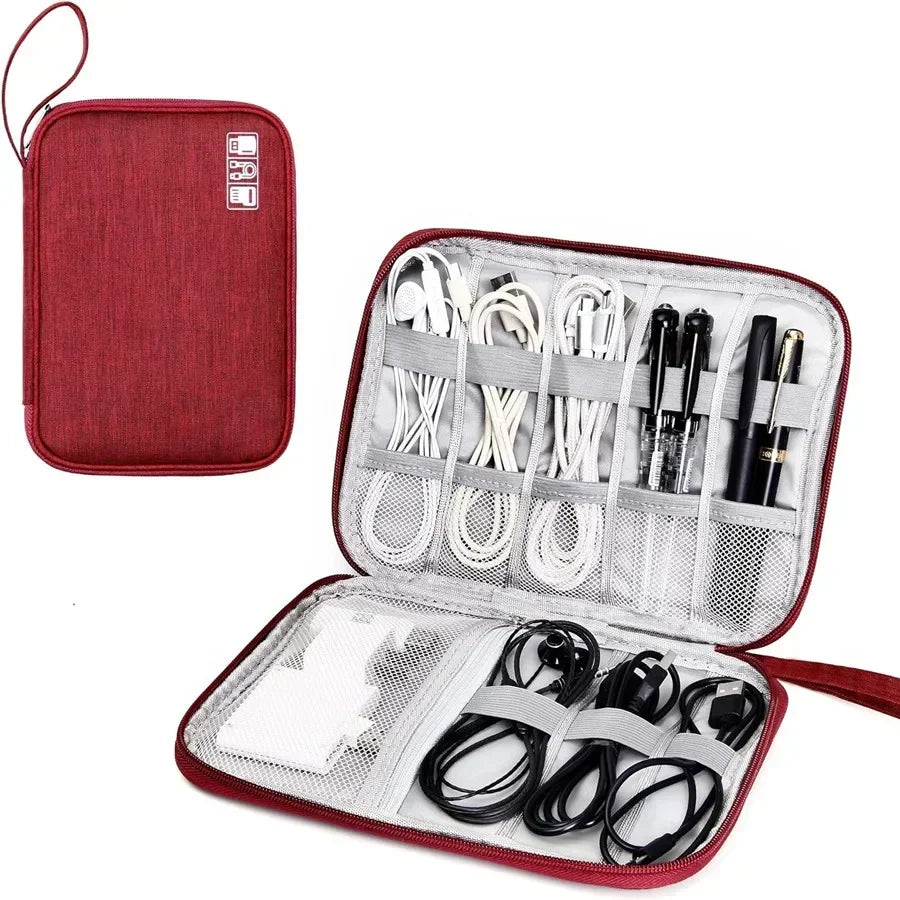 Organizador de Cables de Viaje – Estuche Portátil para Cargadores, USB y Accesorios Electrónicos