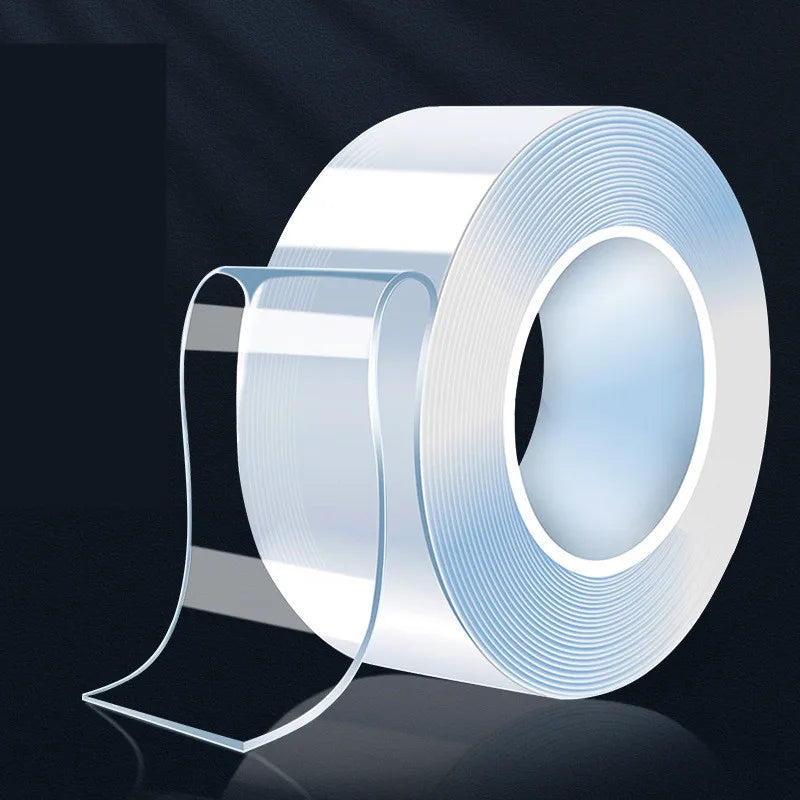 Cinta Nano Adhesiva de Doble Cara Reutilizable – Transparente, Sin Residuos e Impermeable para Hogar y Cocina