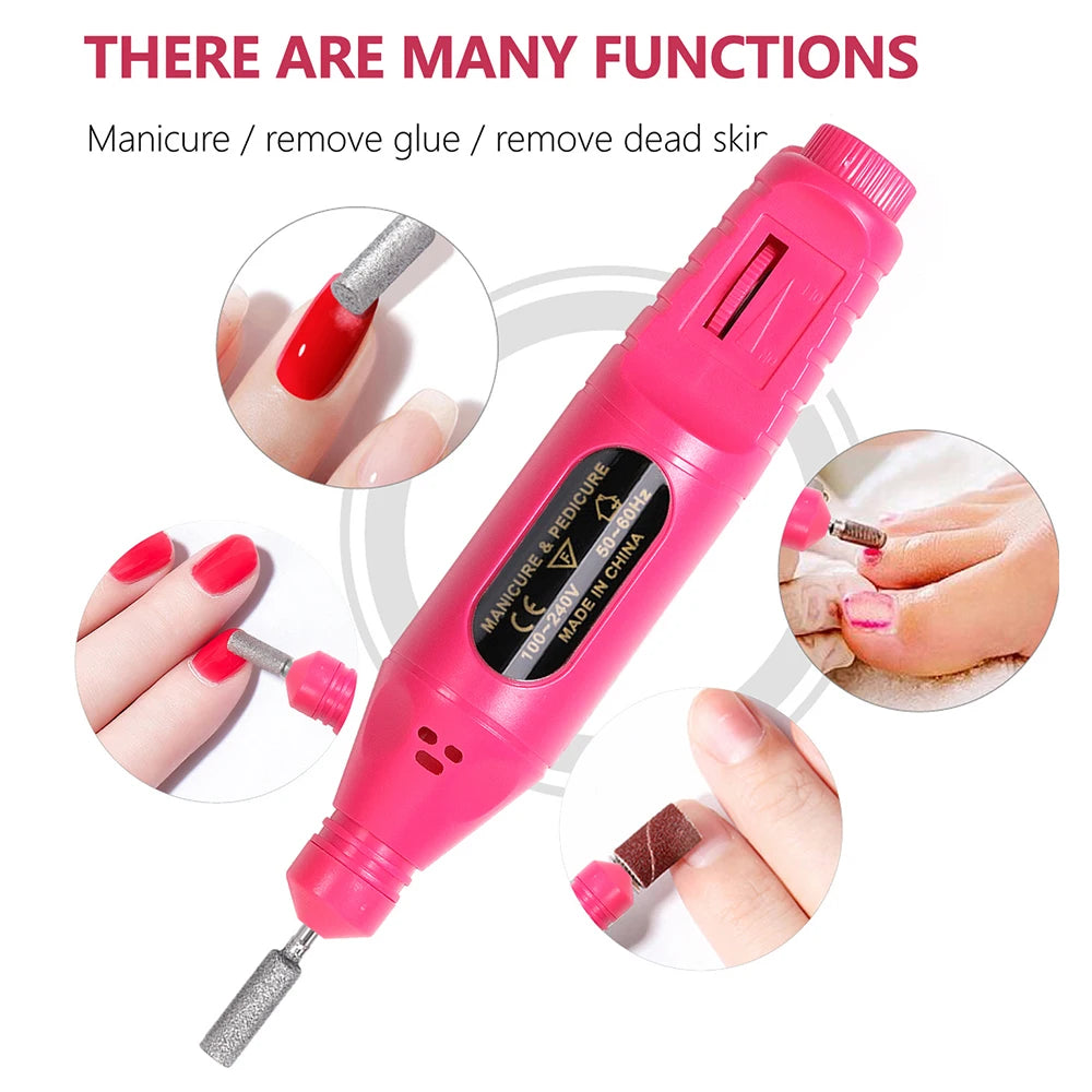 Set de Torno Eléctrico para Uñas – Kit Profesional de Manicura y Pedicura con Accesorios