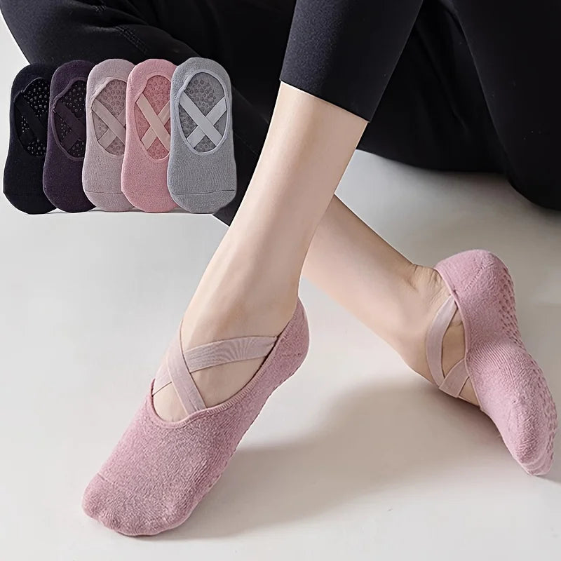 Calcetines de Yoga Antideslizantes para Mujer – Agarre de Silicona para Pilates, Ballet y Fitness