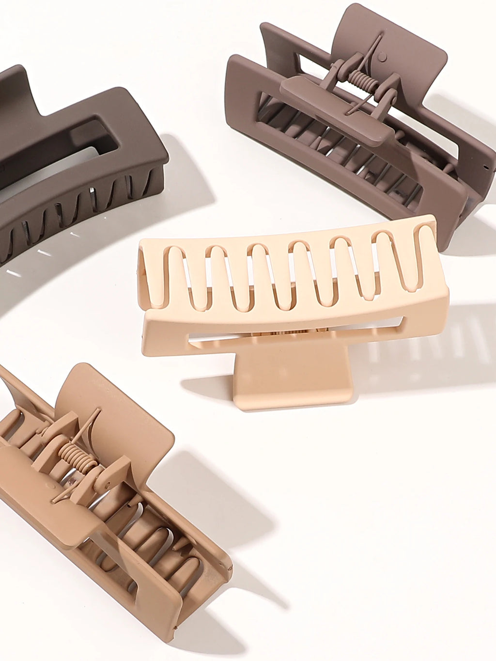 Pinzas para el Cabello Cuadradas Mate Set de 7 – Clips de Agarre Fuerte de 8,6 cm para Mujer, Cabello Grueso y Fino