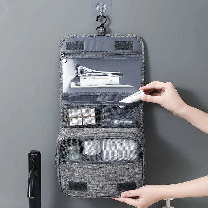 Neceser de Viaje Colgante Impermeable de Tela Oxford – Organizador de Aseo Portátil para Hombre y Mujer