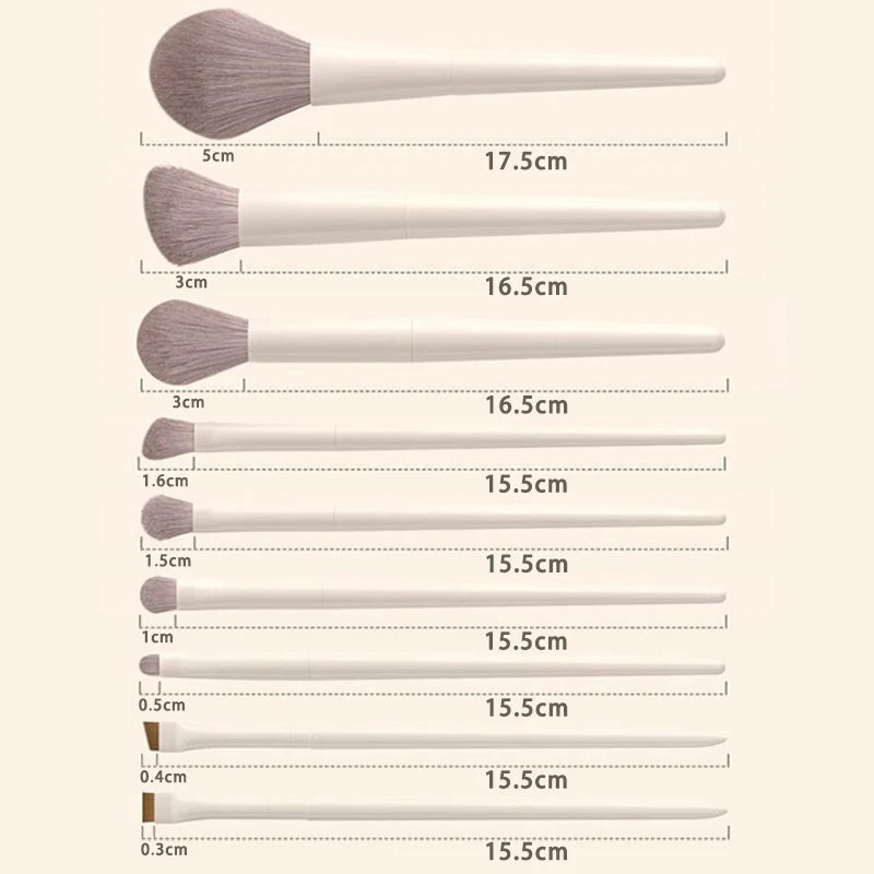 Set de 12 Brochas de Maquillaje – Cerdas Suaves para Base, Polvo, Rubor y Sombras