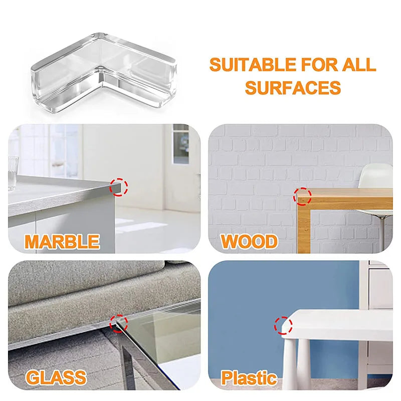 Protectores de Esquinas de Silicona para Bebés – Cubiertas Transparentes Antigolpes para Mesas y Muebles