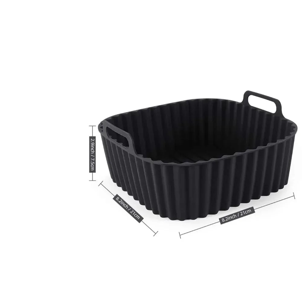 Molde de Silicona Reutilizable para Freidora de Aire – Antiadherente Cuadrado para Horno y Microondas (4-7 QT)