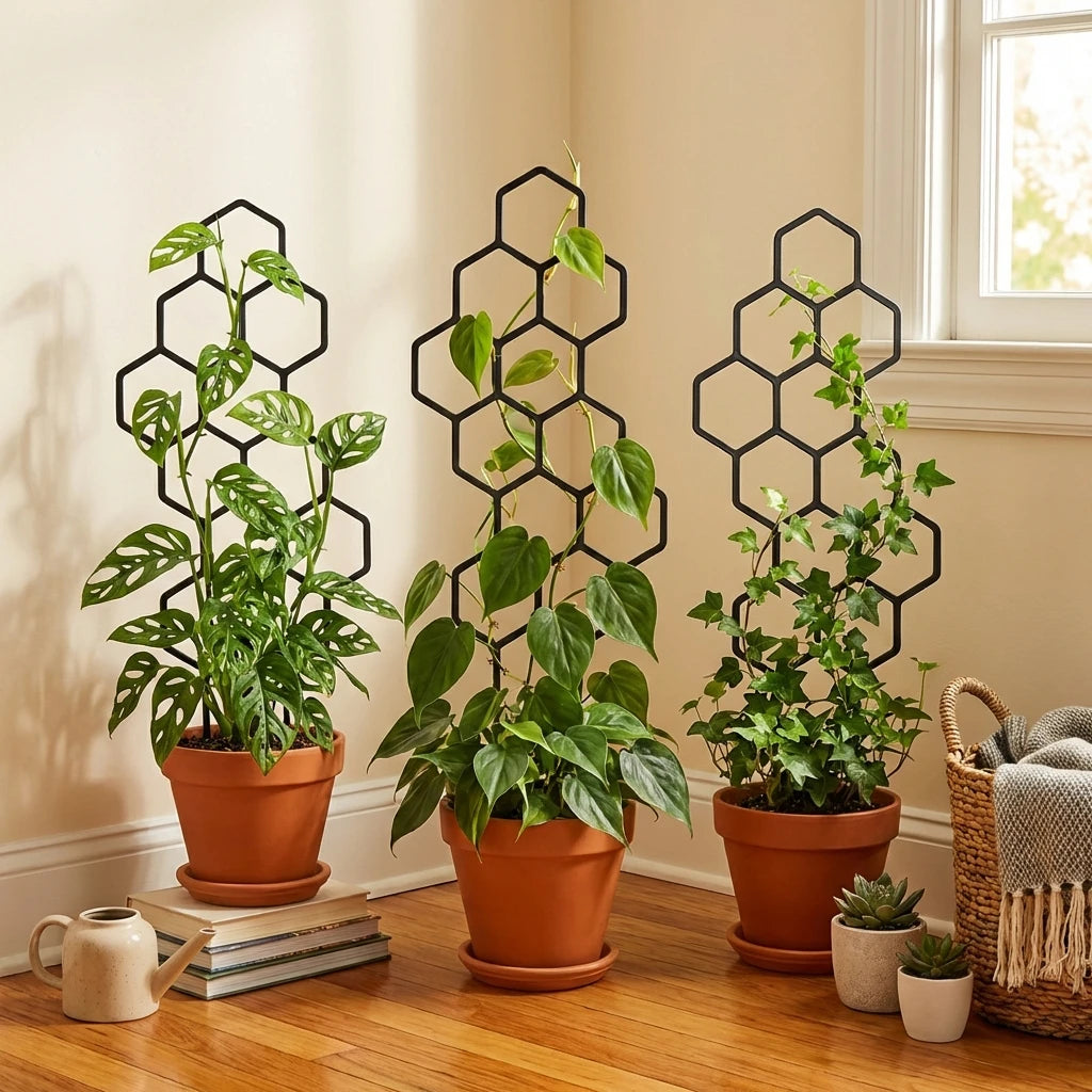 Soporte enrejado para plantas tipo panal, 2 piezas para enredaderas y flores