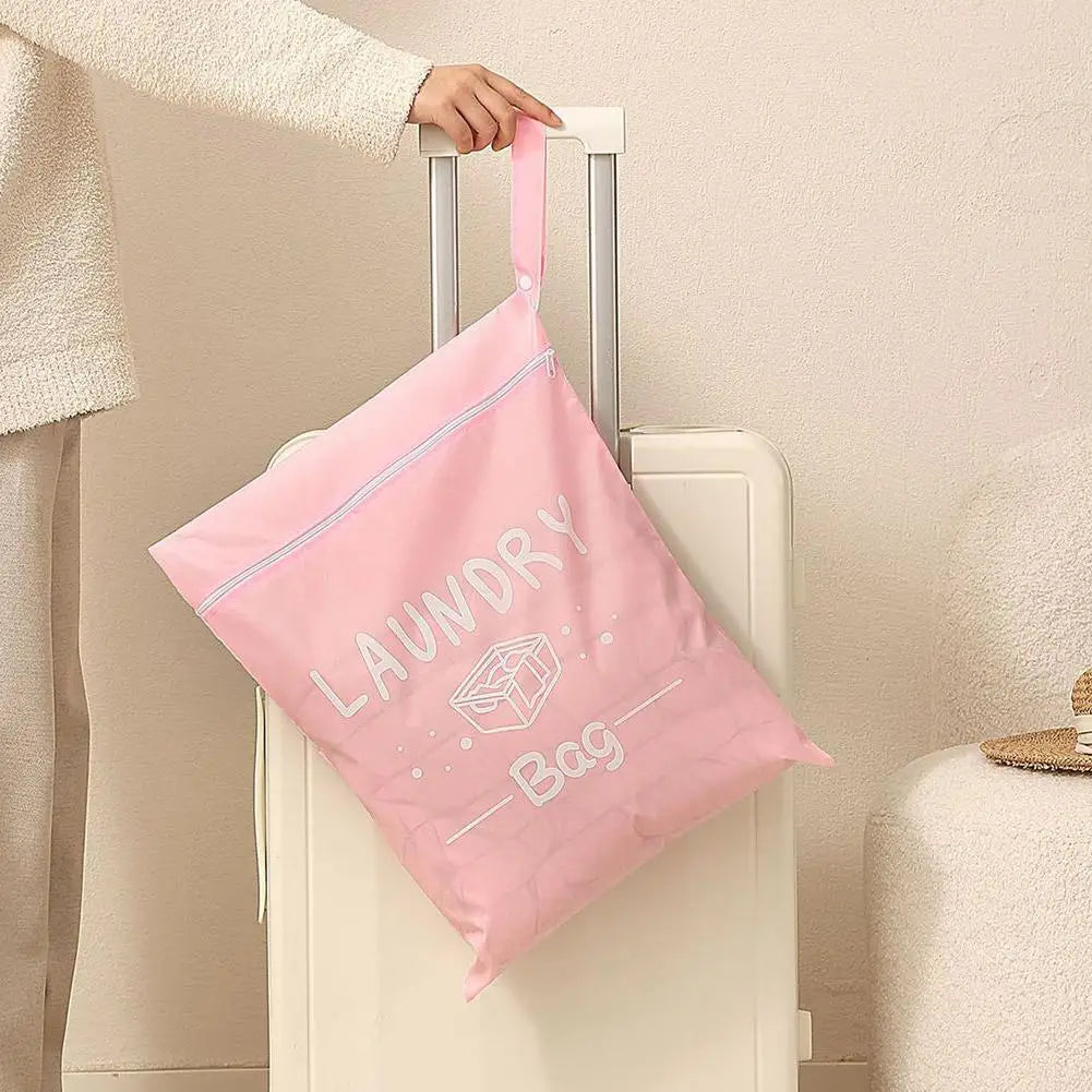 Bolsa de Lavandería de Viaje Impermeable – Organizador Húmedo y Seco con Cremallera y Correa para Colgar