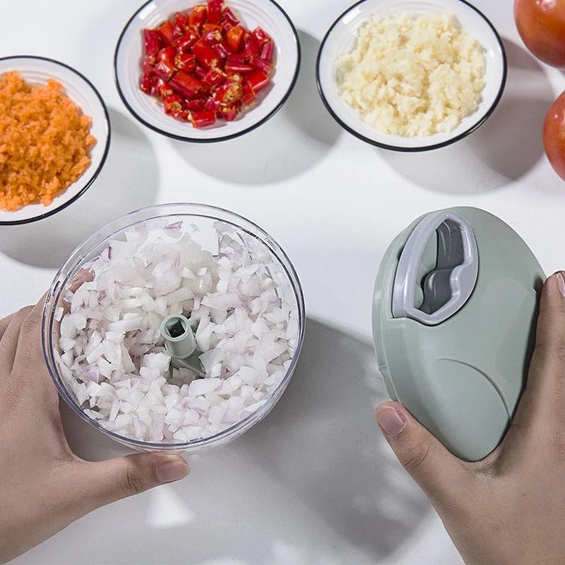 Picador Manual de Ajos y Verduras 500/900 ml – Cuerda Tirable para Cocina