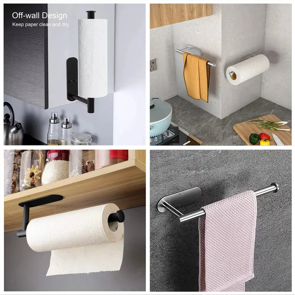Soporte adhesivo para rollo de papel de cocina