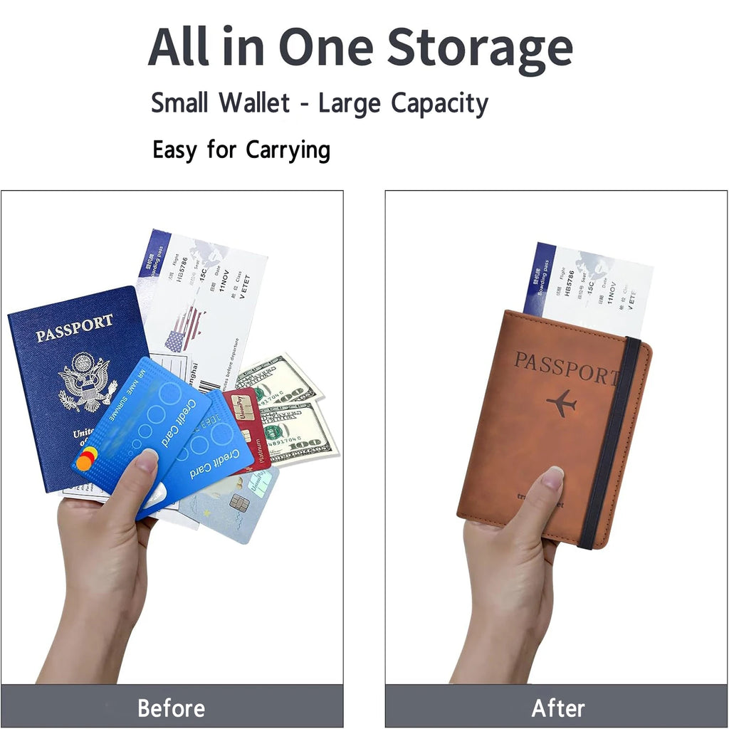 Portapasaportes de viaje con tarjetero