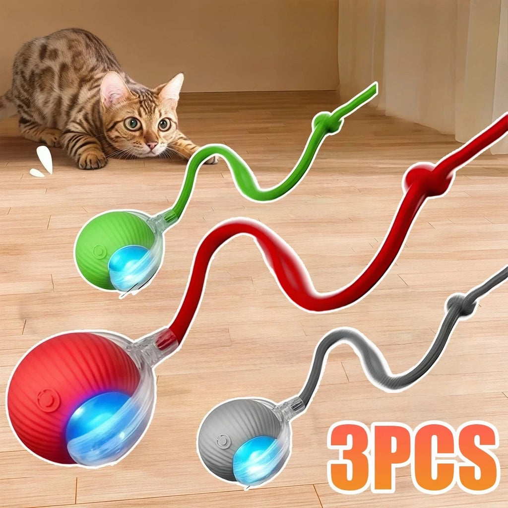 Bola Interactiva para Gatos – Juguete Automático Recargable con Cola, Simula Ratón