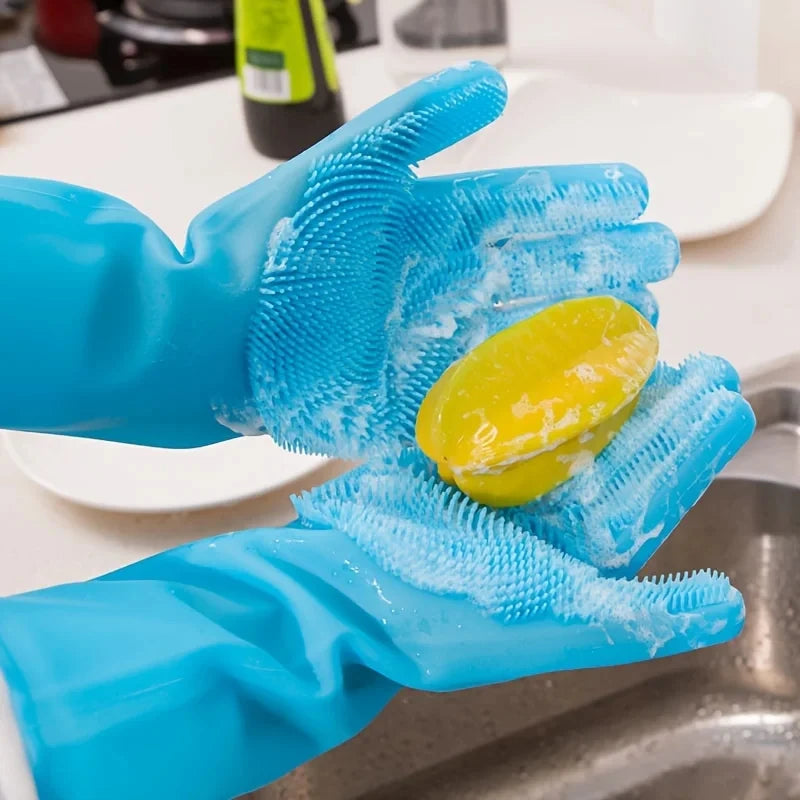 Guantes de Baño de Silicona para Mascotas – Cepillo de Champú y Quitapelos para Perros y Gatos