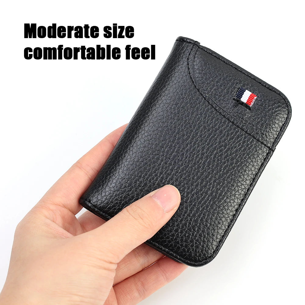Tarjetero Ultrafino de Cuero PU para Hombre – Mini Billetera Delgada para Tarjetas y Documentos