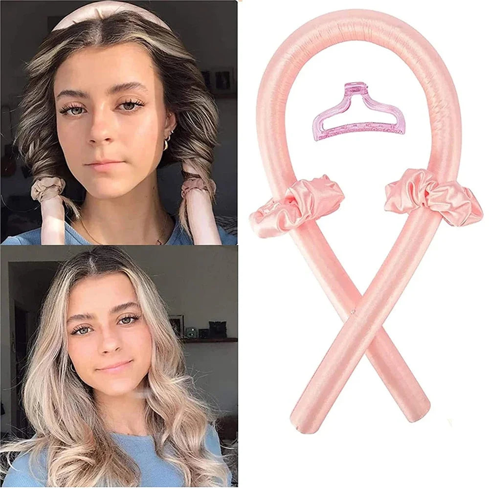 Rizador de Cabello Sin Calor de Seda – Diadema Suave para Rizos Nocturnos Mientras Duermes