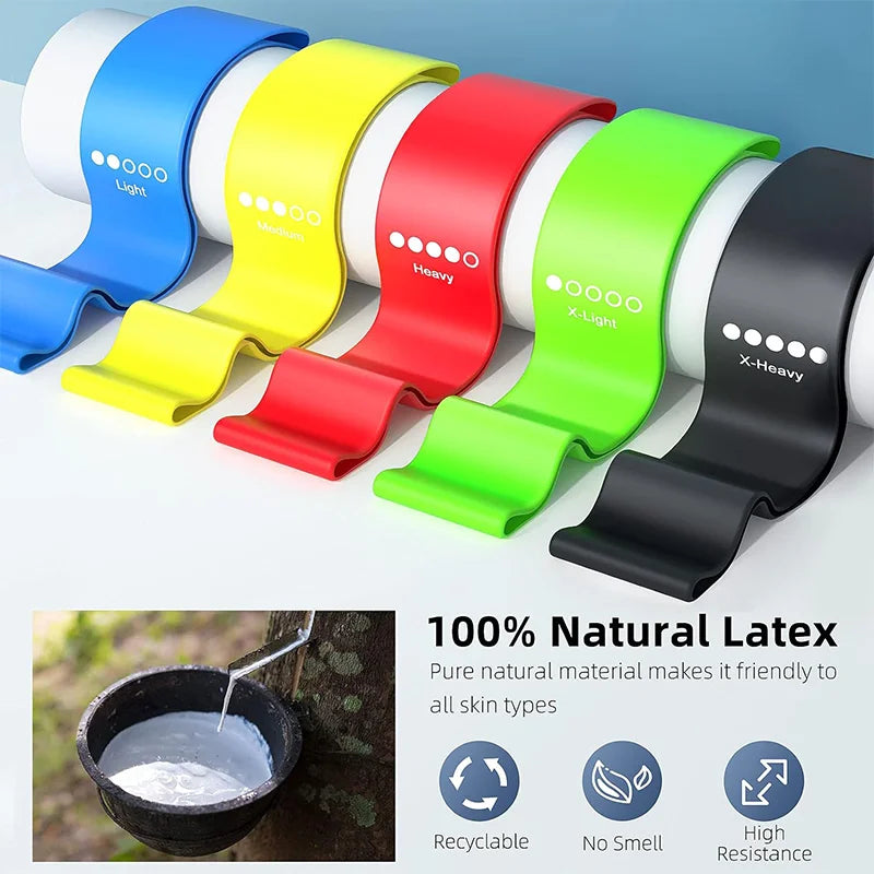 Set de Bandas Elásticas de Resistencia Tipo Loop – 5 Niveles para Ejercicio, Yoga y Entrenamiento en Casa