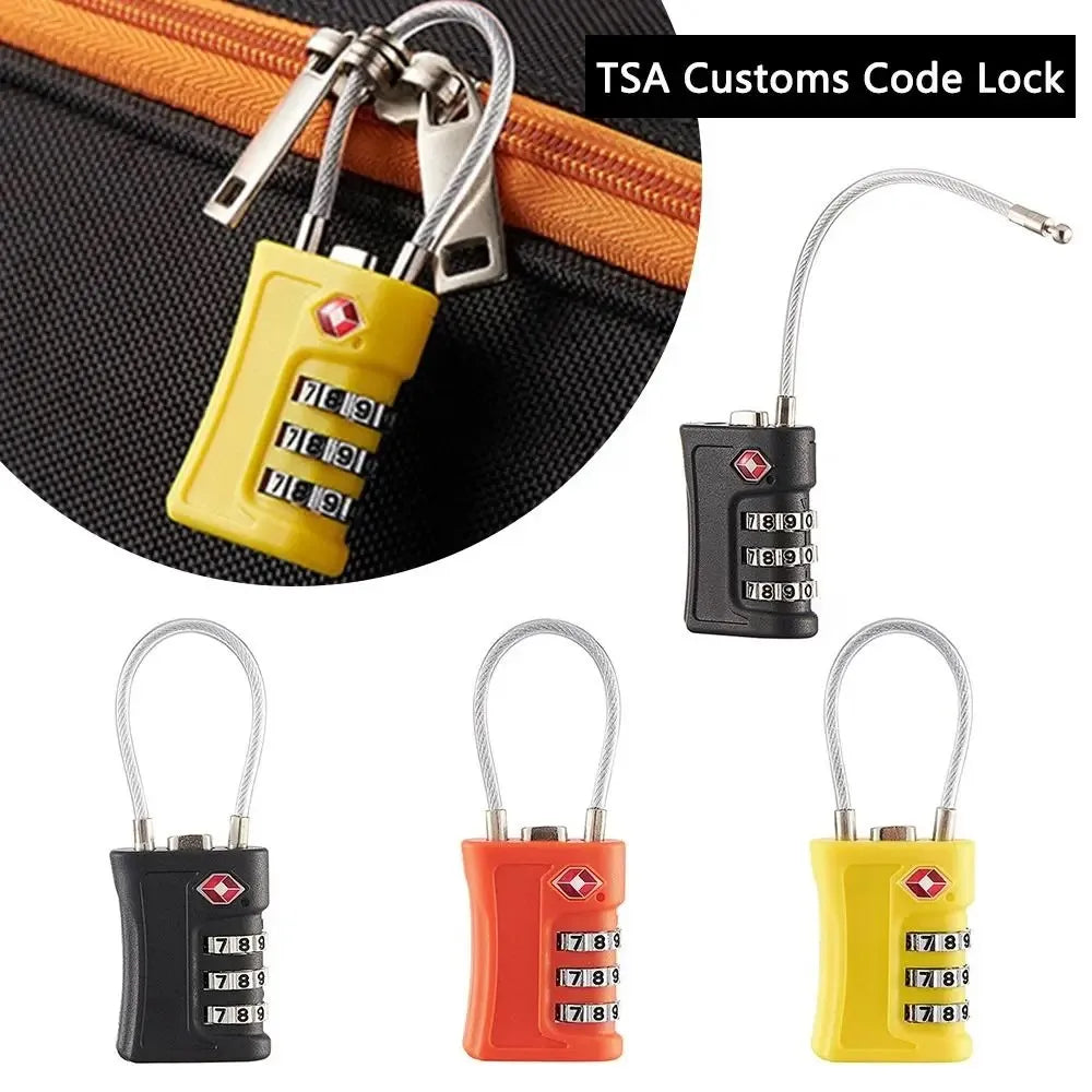 Candado TSA para Maleta con Combinación de 3 Dígitos y Cable de Acero – Candado de Viaje para Equipaje y Mochila