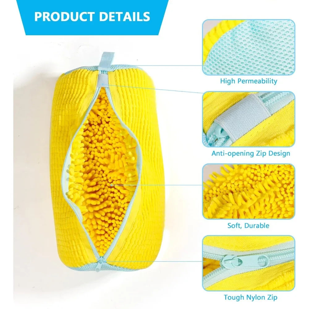 Bolsa para Lavar Zapatillas en la Lavadora con Cremallera – Bolsa Reutilizable de Fibra Suave para Zapatillas y Calzado Casual