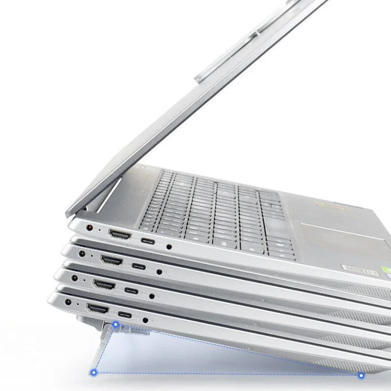 Mini Soporte Plegable para Laptop 2 Piezas – Elevador Adhesivo Invisible con 2 Ángulos Ajustables