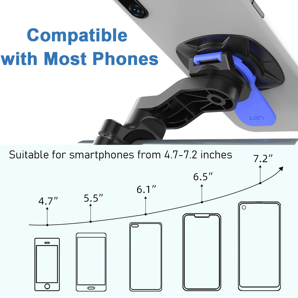 Soporte para Teléfono de Motocicleta y Bicicleta – Giratorio 360° Desmontable con Absorción de Impactos para Manillar