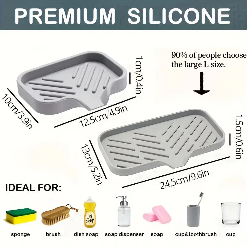 Tapete de Silicona para Grifo de Cocina – Bandeja Antisalpicaduras y Escurridor para Fregadero
