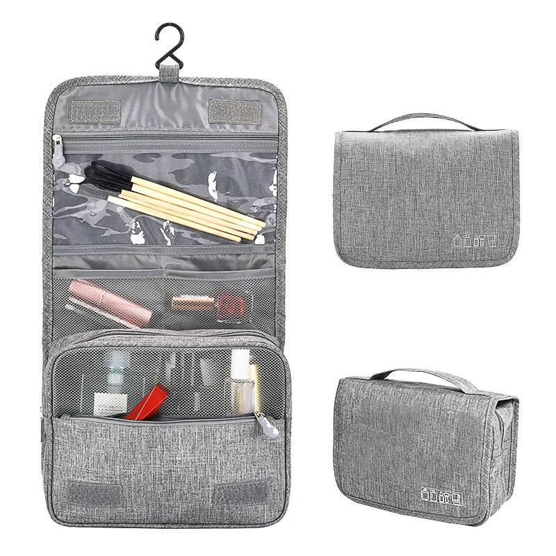 Neceser de Viaje Colgante Impermeable de Tela Oxford – Organizador de Aseo Portátil para Hombre y Mujer