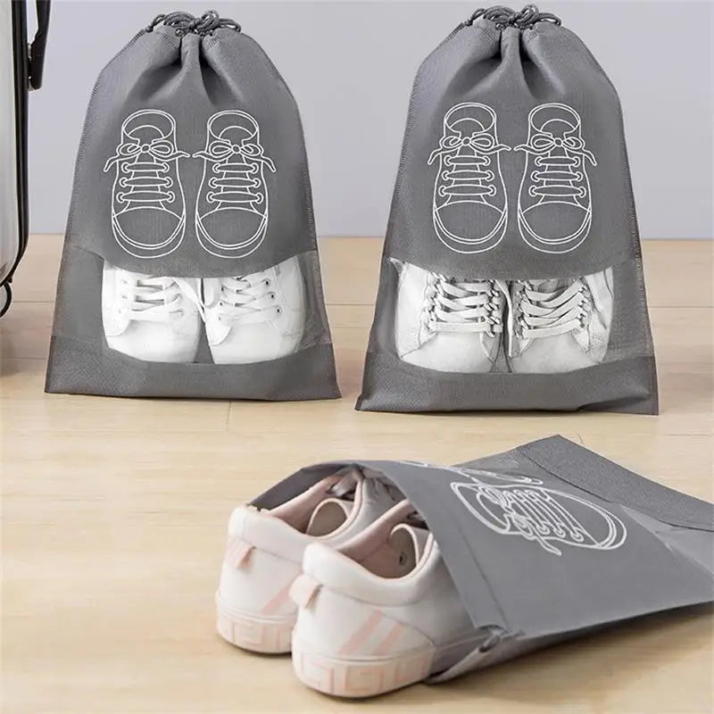 Bolsas para Zapatos de Viaje Impermeables – Set de 5 Bolsas Organizadoras con Cordón para Maleta