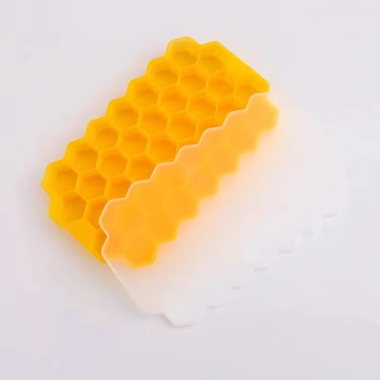 Molde de Silicona para Cubitos de Hielo con Tapa – Bandejas Apilables de Fácil Desmolde para Congelador, Cócteles y Bebidas