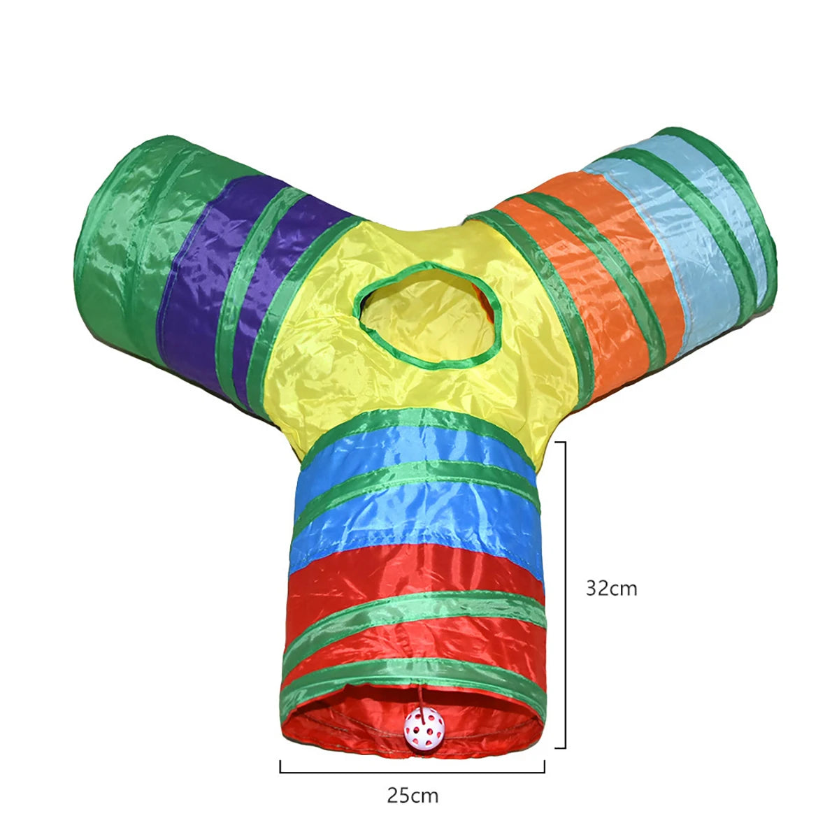 Túnel Plegable para Gatos Arcoíris 50 cm – Juguete Interactivo para Gatitos