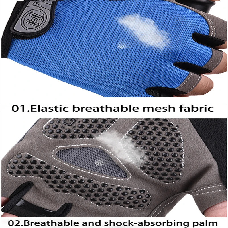 Guantes de Gimnasio Medio Dedo – Antideslizantes Transpirables para Fitness, Pesas y Ciclismo